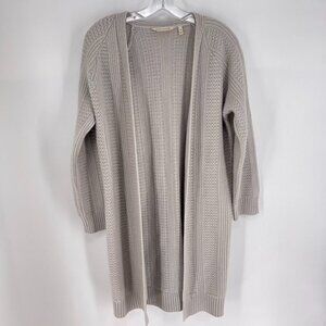 Soft Surroundings Size XS Gray Cable Knit Open Front Duster Cardigan